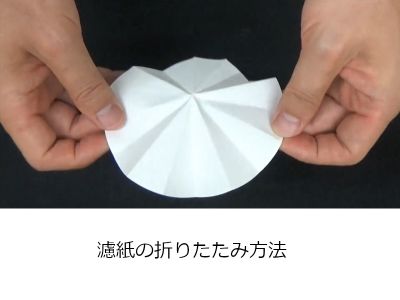 濾紙の折りたたみ方法